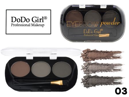 Тени для бровей и глаз DO DO GIRL Powder, 3 цвета, ТОН 03